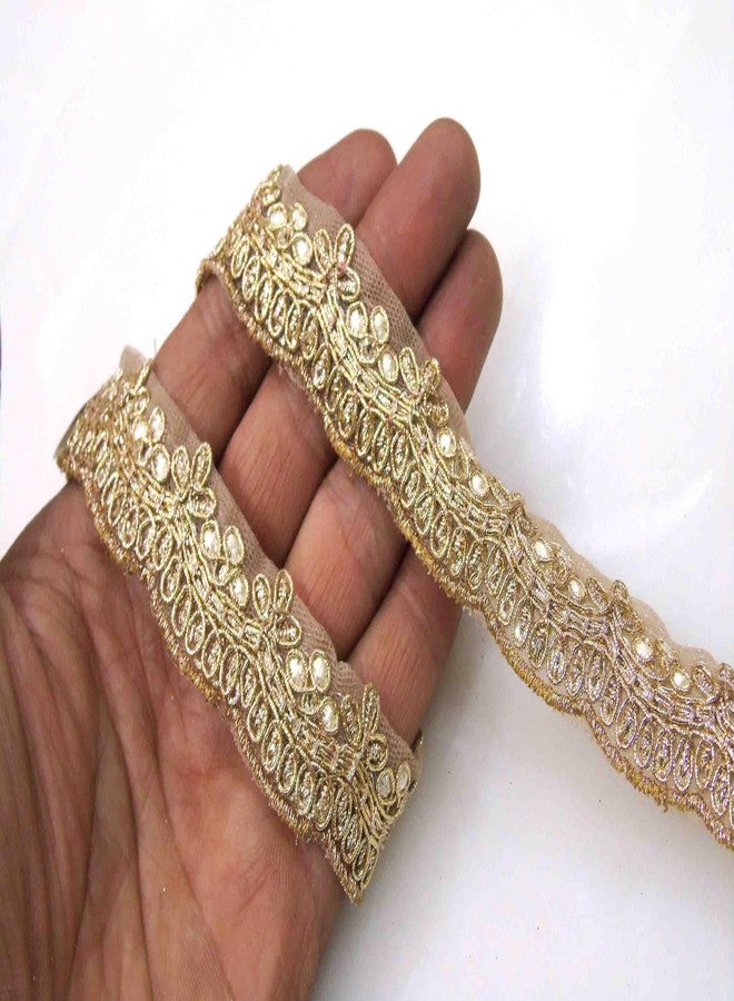 Strala Golden Color Laces for Dresses, Sarees, Lehenga, Suits, Bags, Decorations, Borders, Crafts and Home Décor,Blouse (9 mtr) Design-622 - Image 2